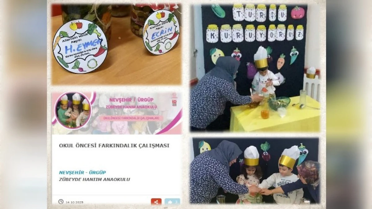 ANAOKULU ÖĞRENCİLERİ TURŞU KURDU 