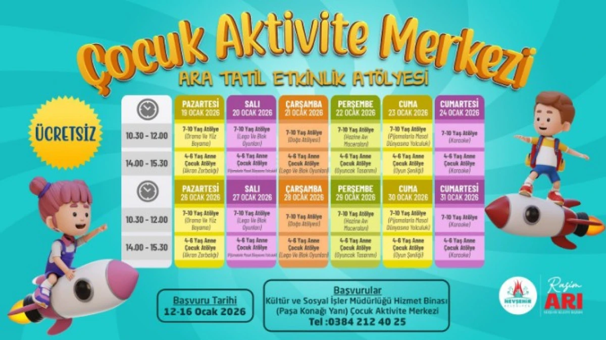 &Ccedil;OCUKLARA YARIYIL TATİLİNDE BELEDİYEDEN DAVET