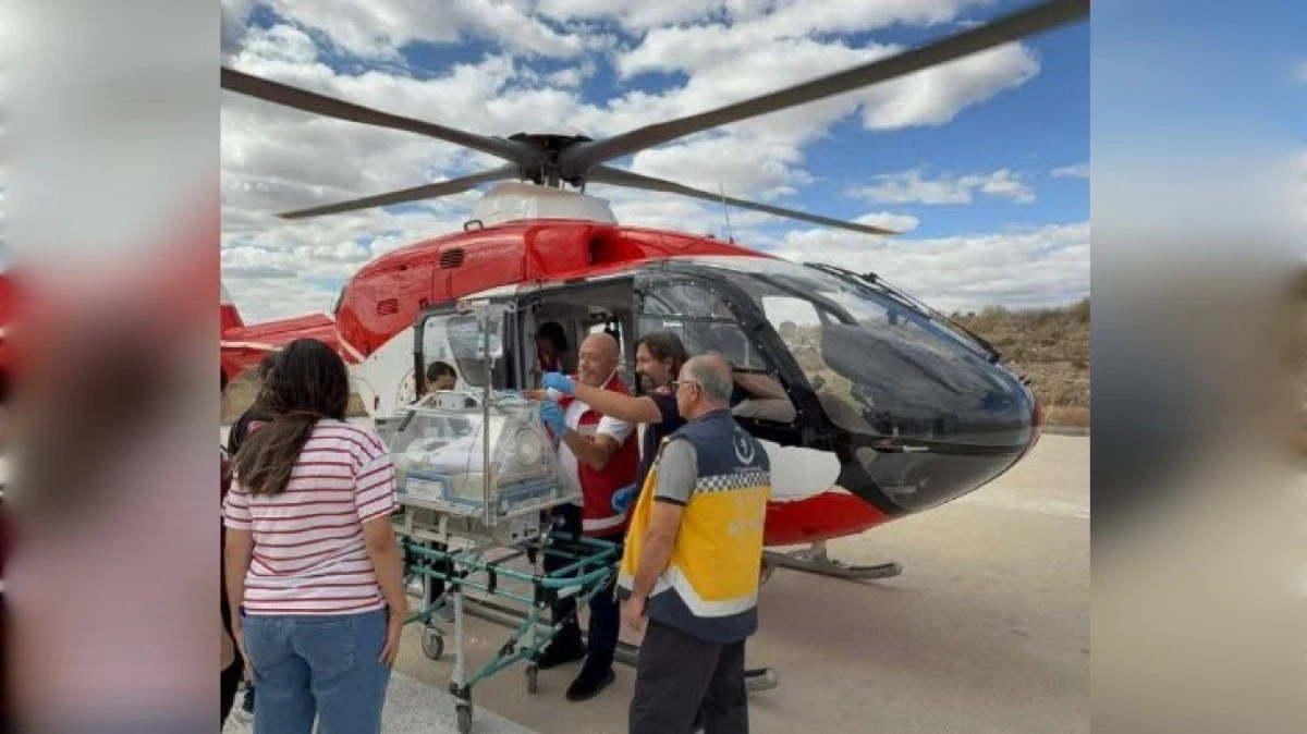 ENTÜBE EDİLEN ÇOCUK HELİKOPTER İLE ANKARA'YA SEVK EDİLDİ 