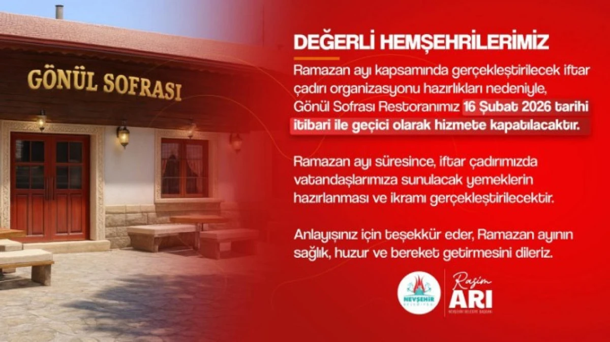 G&Ouml;N&Uuml;L SOFRASI İFTAR &Ccedil;ADIRINA TAŞINIYOR 