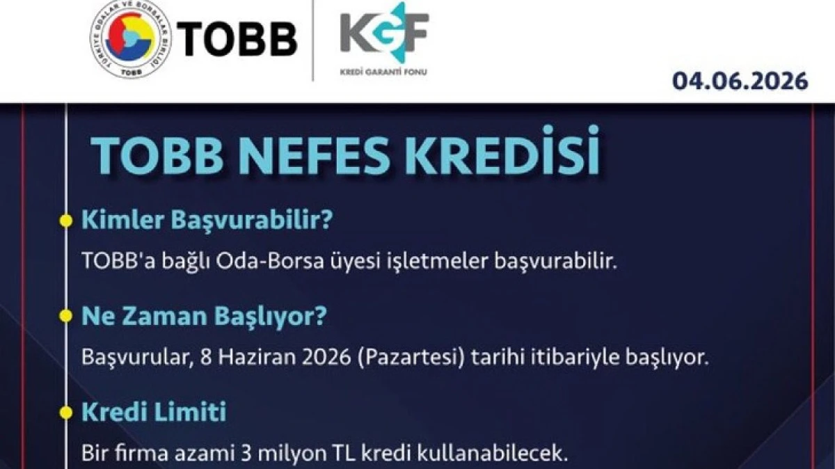 PARMAKSIZ&rsquo;DAN TOBB NEFES KREDİSİ M&Uuml;JDESİ!