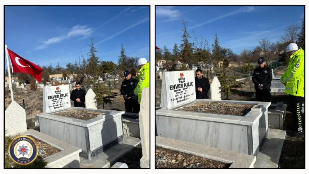 ŞEHİT POLİS MEMURU KABRİ BAŞINDA ANILDI 