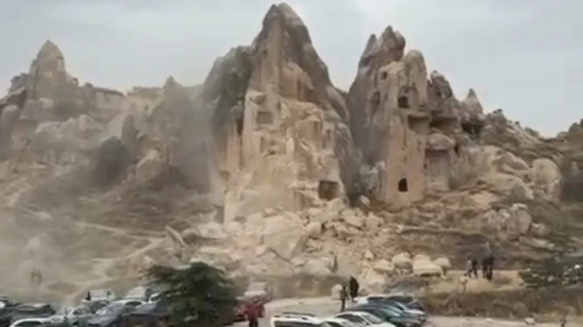 SON DAKİKA G&Ouml;REME'DE KAYA &Ccedil;&Ouml;KT&Uuml; 