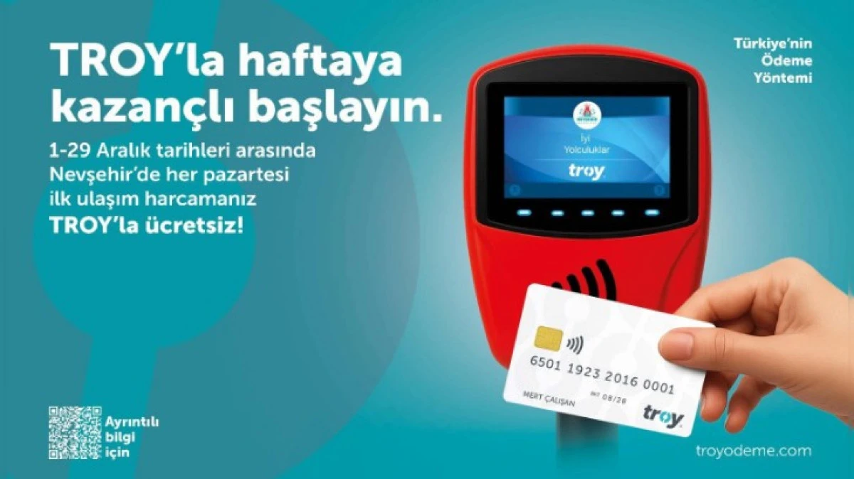 TROY İLE ÖDE İLK ULAŞIMIN ÜCRETSİZ OLSUN 