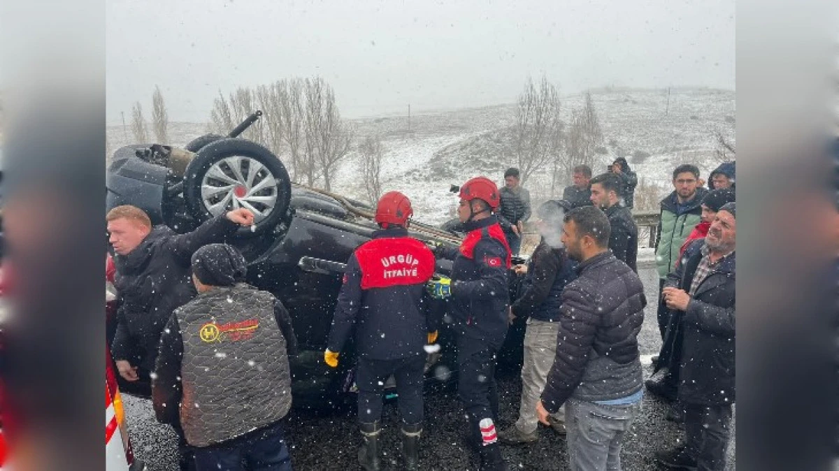 &Uuml;RG&Uuml;P'TE FECİ KAZA 3 YARALI 