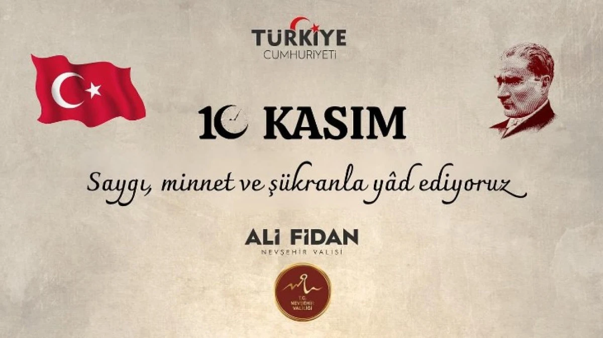 VALİ FİDAN'DAN 10 KASIM MESAJI 