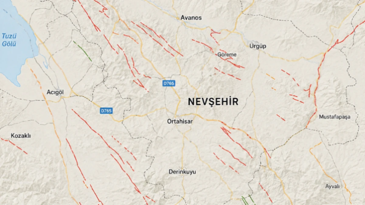 YENİLENEN DEPREM HARİTASINDA NEVŞEHİR'DE VAR